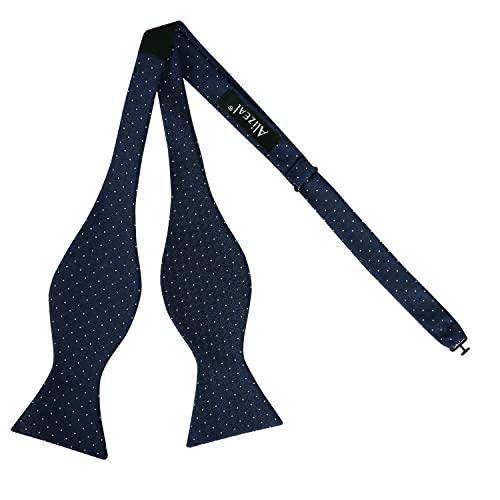 Image of Alizeal Mens 2pcs Solid Self-tied Bow Tie Set | Alizeal Mens 2pcs Self-tied Solid /Animal Bow Tie and Pocket Square Set Perfect for Wedding Business Formal Events