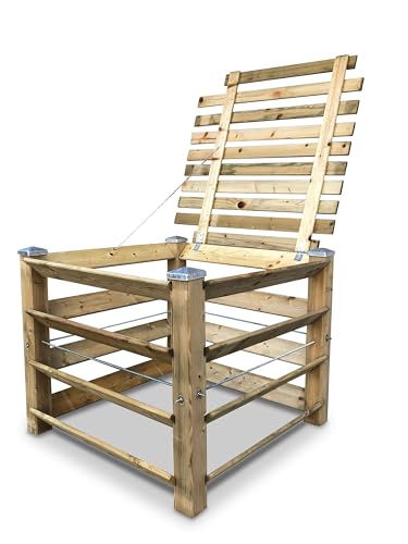 GartenDepot24 Eco Wooden Composter Board Composter with Lid and Caps 100 x 100 x 80 cm Approx. 650 L