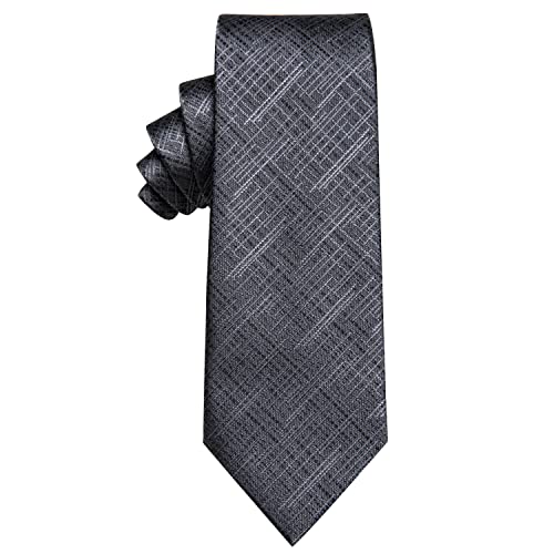 Image of YourTies Men's Neckties Striped Tie and Plaid Neckties for Men Woven Silk Tie Gold Tie Clip Set