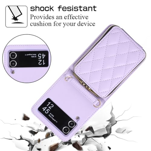 Coque en cuir de luxe avec lanière pour Samsung Galaxy Z Flip 5 4 3 - 7