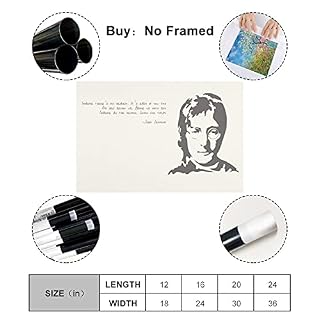Alternative view of YANGLIN Poster John Lennon British Singer And Citations - Impression d'art - Peinture murale - Décoration d'intérieur…