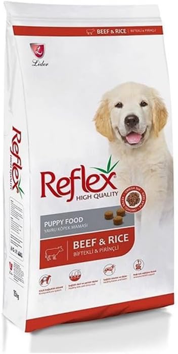 Reflex Yüksek Kaliteli Biftekli ve Pirinçli Yavru Köpek Maması 15 Kg