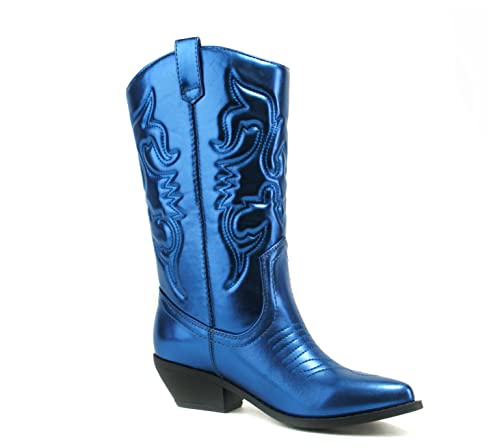 Image of Soda Women's Mug Round Toe Faux Suede Stacked Heel Western Ankle Bootie