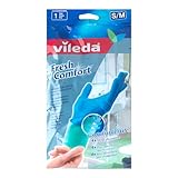 Vileda Fresh Comfort Latex Gloves, Small/Medium (Pack of 12)