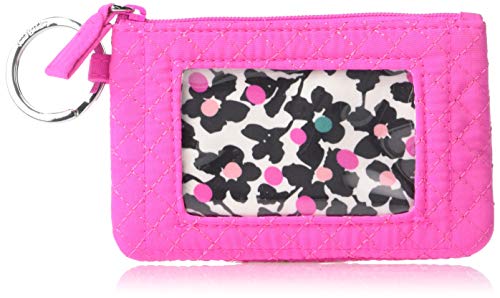 Vera Bradley Women's Microfiber Zip ID Case, Rose Petal, One Size