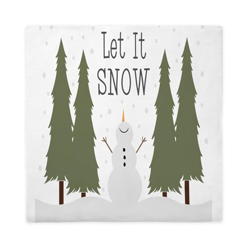 CafePress Let It Snow Snowman Queen Duvet Cover, Printed Comforter Cover, Unique Bedding