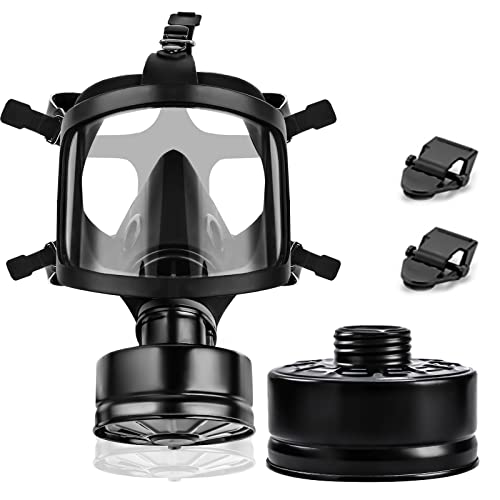 KR14 Airsoft Mask, Full Face Cosplay Mask Prop with Dual Fans, Tactical Skull Mask with Adjustable Strap, Wide Vision Anti-Fog Lens for Halloween, Masquerade, Party, Movie Costume (Non-Protective)