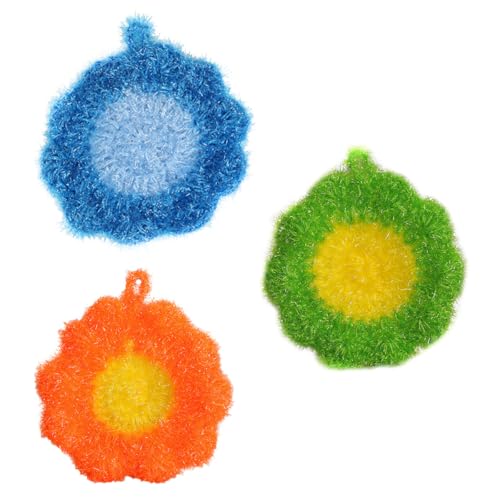 Holibanna Paños de Limpieza para Cocina Forma de Flor, 3 Unidades, Toallas para Lavar Vajilla, Paños de Cocina Compactos y Ligeros, Ideales para Limpieza Doméstica Color Color Aleatorio