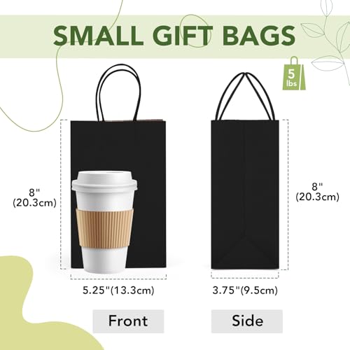 MESHA Black Kraft Gift Bags 100 Pack