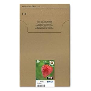 Epson 29 Strawberry Genuine Multipack, Eco-Friendly Packaging, 4-colours Ink Cartridges, Claria Home Ink