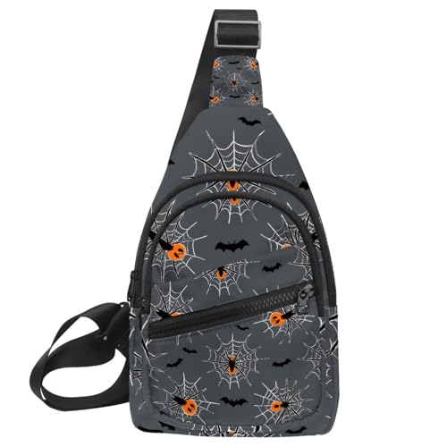 Sac à dos à bandoulière Spiders and Bats léger avec sangle réglable pour randonnée