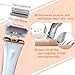 Women’s Electric Shaver & Pubic Hair Bikini Trimmer – Wet & Dry Painless Dermaplane Electric Shave for Body Hair Removal for Bikini, Underarm, Legs, Arms
