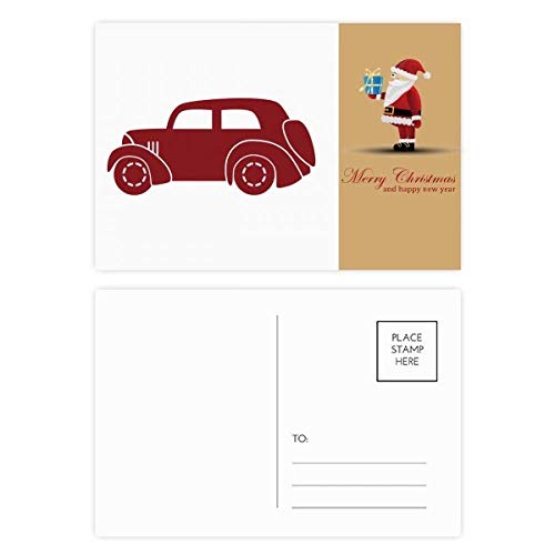 Cartes postales géométriques classiques Père Noël Rouge pour mots doux