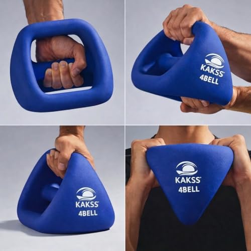 Image of Kakss 4BELL Multipurpose Gym Equipment 4-in-1 Dumbbell, Kettlebell, Push-Up Bar & Med Ball, Compact Home Workout Tool for Men & Women,(ONE PIECE) (4kg Blue)