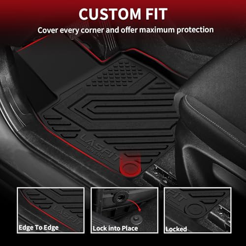 Image of LASFIT Floor Mats & Backrest Mats & Trunk Mat for Mazda CX50 2023-2026 Gas | 100% TPE All Weather Custom Fit Floor Liners Car Mats Automotive Accessories 1st & 2nd Row & Seatback & Cargo Mat Black