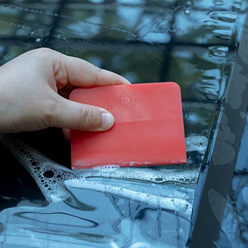 Image of FOSHIO PPF Squeegee for Vinyl, Red 80A Hardness Medium Size Anti-Scratch TPU Rubber Window Tint Squeegee for Paint Protection Film, Car Window Tinting