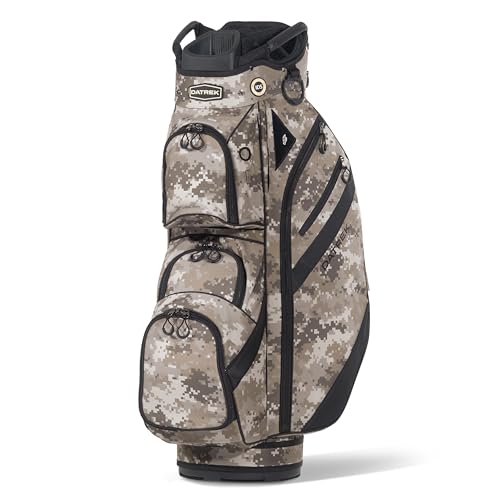 Datrek DG Lite III Golf Cart Bag 14 Way Top with Full Length Individual Dividers Rubberized Putter Well Insulated Cooler Pocket 7 Zippered Pockets Digital Camo