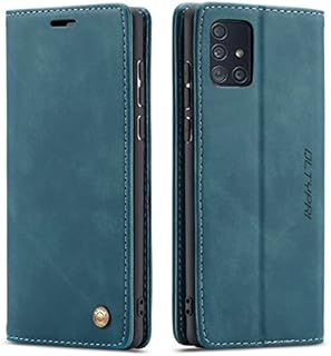 QLTYPRI Case for Samsung Galaxy A51, Vintage PU Leather Wallet Case Card Slot Kickstand Magnetic Closure Shockproof Flip Folio Case Cover for Samsung Galaxy A51 - Coffee Brown