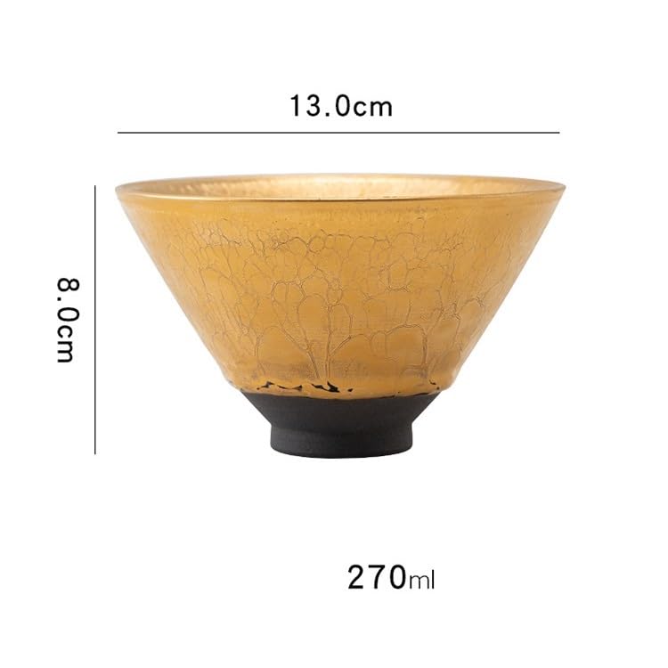 Tazas de té Pequeñas Taza de té dorada gran tamaño, tazón hecho a mano, taza Taza de té de Kungfu