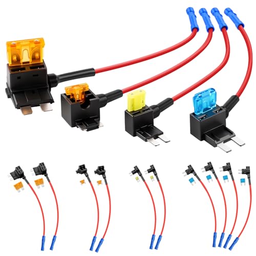 Zoatcba 10 Pack 12V Car Add-a-Circuit Fuse Tap Kit 4 Types Standard Mini Micro2 Low Profile Fuses Taps ATO ATC ATM APM Fuse Adapter Jumper for Cars Trucks Boats RVs