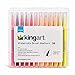KINGART 36 Watercolor Brush Markers Set: Flexible Tip Pens for Coloring Books, Calligraphy, Doodling, Manga & Painting