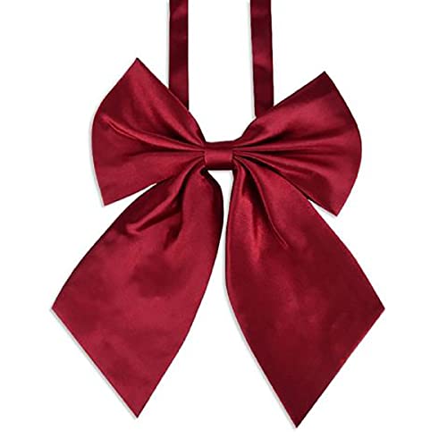 Image of LOPURO Lady Adjustable Pre-tied Bow Tie, Pre Women Uniform Bow Tie Solid Color Bowties for Women Cosplay Party