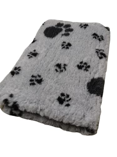 Vet-Bed Hellgrau mit kleinen + großen schwarzen Pfoten, 160cm x 100cm, Premium