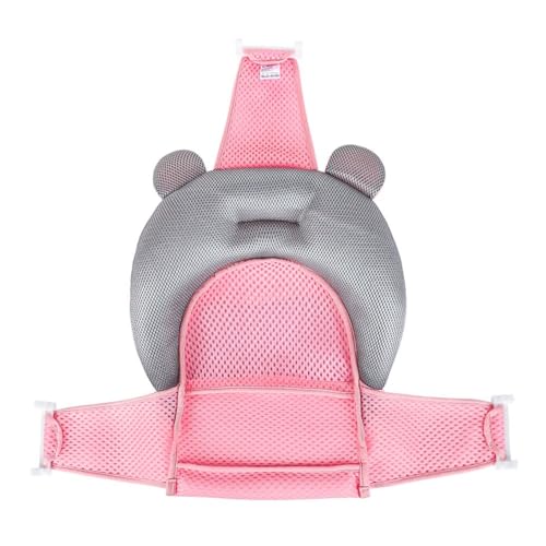 Image of Baby Bath Seat Support Net Soft Infant Bathing Seat Support Mat Suspension Shower Pad Adjustable Non-Slip Newborn Bathtub Sling Mat Baby Sink Bather Tub Shower Net Bathtub Sit Up Mesh 0-6 Month