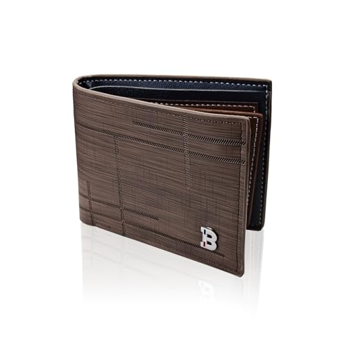 Mens Wallets, PU Leather Wallets for Men, Bifold Card Wallet Mens Wallet with Multi-Card Slot, Minimalist Card Holder Wallet for Cash, Bank Card, Receipt, Change (brown)