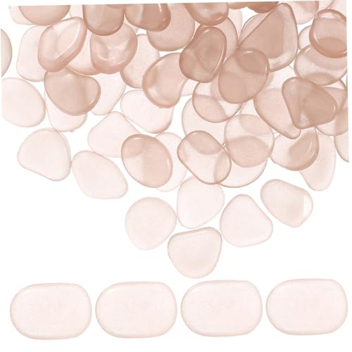 ノーブランド品 100個 水槽造園石 水族館の砂利 水槽用魚砂利 空気 水槽用岩 シルク水族館の植物 丸石 水槽の装飾 入り江 庭 小石 水族館の装飾 ベタ水族館 発光石 ポリスチレン樹脂 ピンク