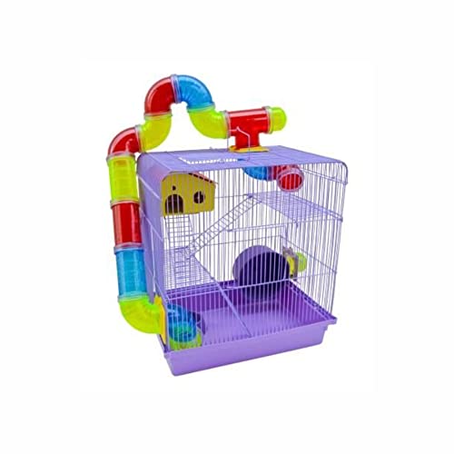 Gaiola Hamster Super Luxo Labirinto 3 Andares Roxo