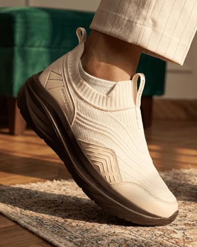 Image of Bacca Bucci EaseOn Walking Shoes for Men | Slip-On Sneakers with Stretch Knit Upper | Ortholite Comfort Insole | Lightweight EVA Sole | Daily Walking, Travel & Casual Wear