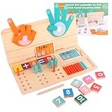 KMFYMPT Montessori Spielzeug ab 4 Jahre, Montessori Mathe, Mathe Lernspielzeug aus Holz, Addition Subtraktion Lernen und Zahlen Schreiben, Geeignet als Geschenk für die Früherziehung zu Hause