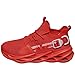 Produktbild Turnschuhe Herren Laufschuhe Damen Sportschuhe Atmungsaktiv Leichtewichts rutschfeste Gym Fitness Schuhe Fashion Luftpolster Sneaker Schwarz Weiß Rosa Grau Rot Gelb Grün Orange LilaG133 Red 44