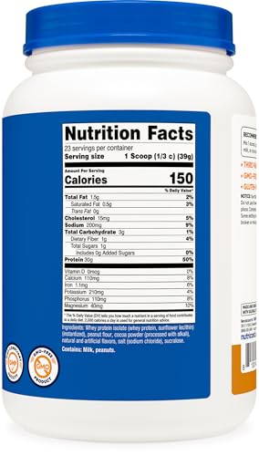Image of Nutricost Whey Protein Isolate (Chocolate Peanut Butter, 2 Pound) Protein Powder