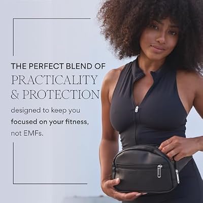 HigherDOSE EMF Blocking Black Fanny Pack - Vegan Leather Waist Bag for Women & Men - Shields Against Harmful Electromagnetic Waves - Includes Crossbody Strap & Adjustable Waistband
