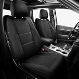 FREESOO for Jeep Grand Cherokee Seat Covers 2011-2021, Luxury Waterproof Leather Car Seat Cover, Automotive SeatCovers Protector Cushion Accessories, Black Full Set
