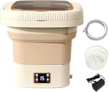 9L Mini Folding Portable Washing Machine for Travel, Apartments, and Small Items (Socks, Underwear, Baby Clothes) - Compact, Quiet, and Energy-Efficient (Color: Type A White)