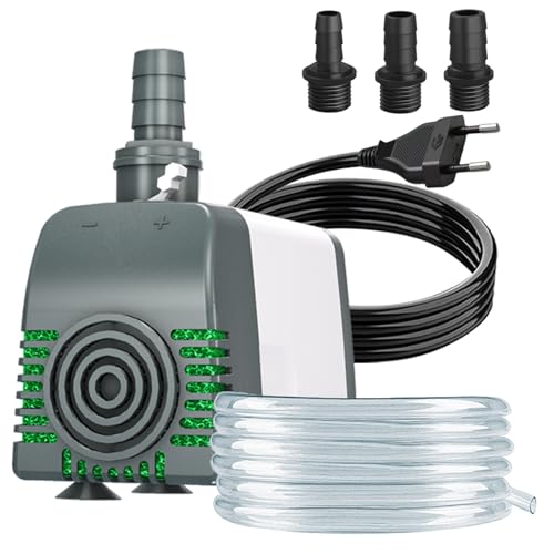Knifel Springbrunnenpumpe 45W 3500L/H Automatische Abschaltung bei Niedrigwasser Schutz vor überhitzung Funktion Ultra Leise Teichpumpe Wasserpumpen Mit 1,8m Kabel für Brunnen, Hydroponik-Systeme.