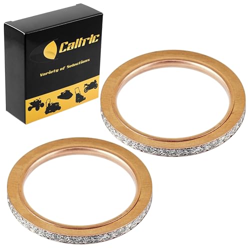 Caltric 2 Muffler Pipe Head Gasket Compatible with Yamaha V-Star 1100 Xvs1100 2000-2009