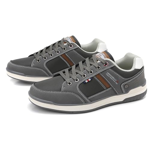 Image of ARRIGO BELLO Mens Casual Shoes Fashion Sneakers Breathable Comfort Classic Lace-Up Low Top Walking Shoes