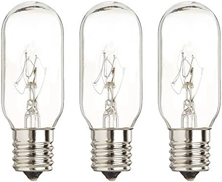 40 Watt Microwave Bulb GE WB36x10003 - Warm White Microwave Light - Fits Most GE and Whirlpool Ovens - E17 Intermediate Base Bulb - 40 Watt 130 Volt Appliance Bulb - Pack of 3