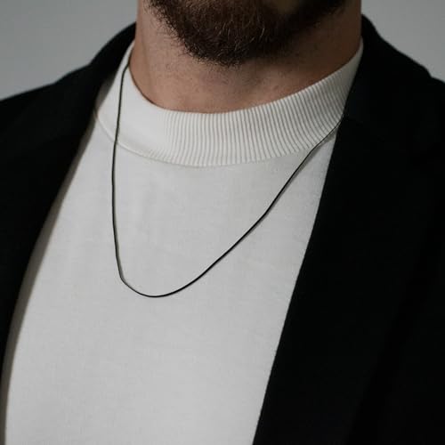 Image of Mahi Exclusive Black Silver Long Chain for Men and Boys (CN1100231B)