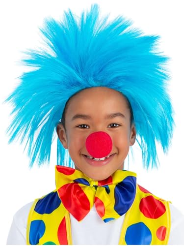 Smiffys Kids Blue Spike Wig, Boys Fancy Dress, Child Dress U