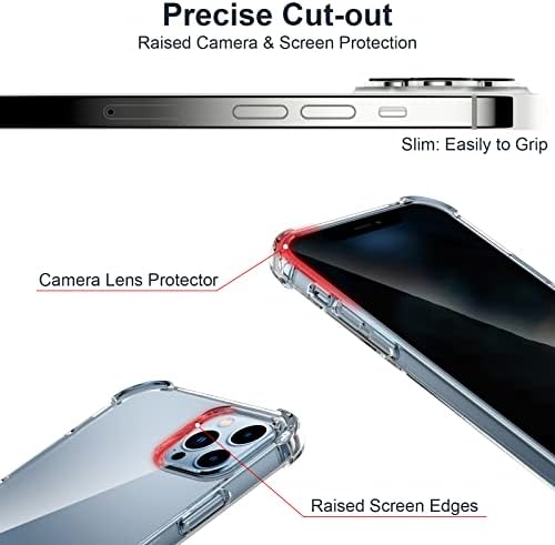ULUQ Case for iPhone 13 Pro Max 1 Pack + Screen Protector 3 Pack, Shockproof Drop Protective Cover, HD Tempered Glass Anti Scratch Slim, 6.7inch