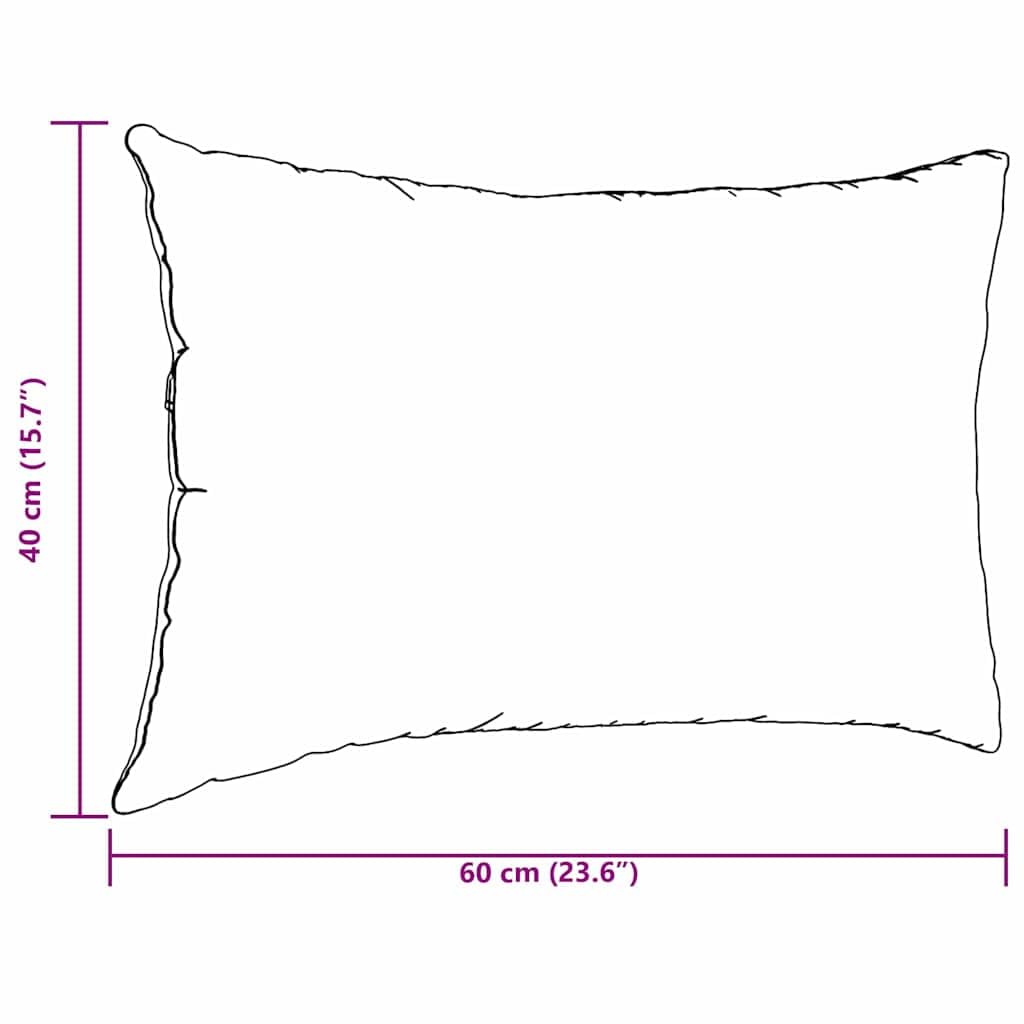 Cuscino divano 2 pezzi grigio chiaro 60x40 cm tessuto con cerniera imbottitura poliestere