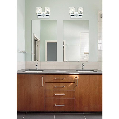 Image of Westinghouse Lighting 6334400 Nyle Two-Light Indoor Wall Fixture, Chrome Finish with Clear Glass