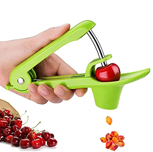Zukent Cherry Olive Pitter Remover with Stainless Steel Rod Good Grips Handle for Cherries Grapes Cranberries Jujubes
