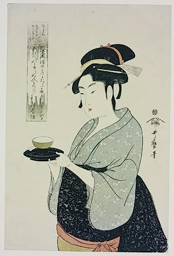 Cuadro en lienzo Tres artistas de Niwaka Shasenuri de Kitagawa Utamaro para oficina 60x90cm
