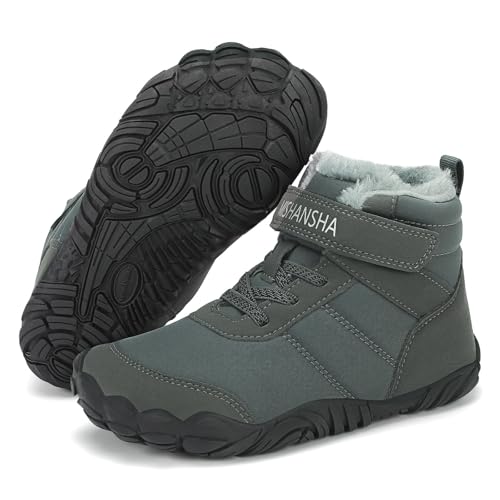 Mishansha Kinder Winter Barfußschuhe Warm Gefüttert Winterschuhe Jungen Mädchen Winterstiefel Leicht rutschfest Winterboots Outdoor Breite Zehenbox Wanderschuhe, Chill II, Tiefgrau 29 EU Mishansha Kinder Winter Barfußschuhe Warm Gefüttert Winterschuhe Jungen Mädchen Winterstiefel Leicht rutschfest Winterboots Outdoor Breite Zehenbox Wanderschuhe, Chill II, Tiefgrau 29 EU